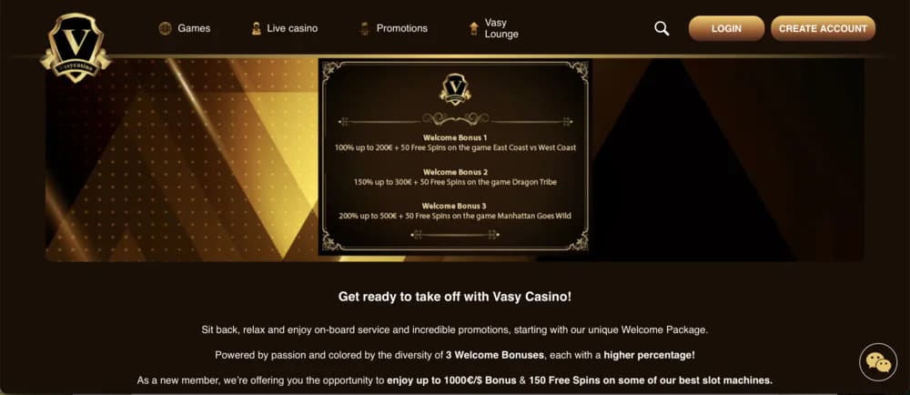 vasy casino tervetulobonus ja kampanjat