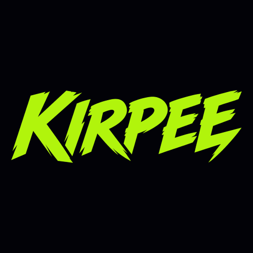 Kirpee Casino -logo: kirkaanvihreä Kirpee-teksti mustalla taustalla